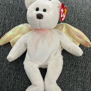 Ty Plush Bear with Gold Wings